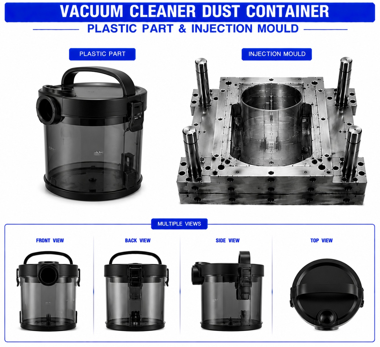 Vacuum Cleaner Plastic Dust Container